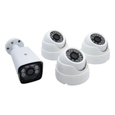 Комплект видеонаблюдения AHD (регистратор, 3 внутренние камеры, 1 внешняя камера (белые), блок питания 2А)-2