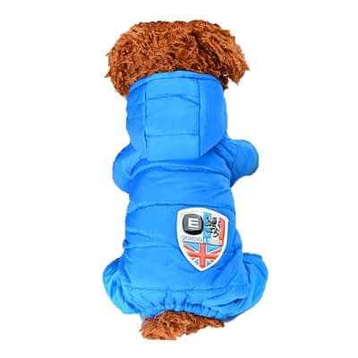 Зимний теплый комбинезон куртка для выгула собак Marvil голубой, S-2