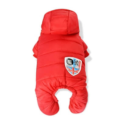 Зимний теплый комбинезон куртка для выгула собак Marvil красный, XL-1