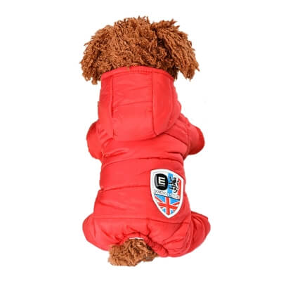 Зимний теплый комбинезон куртка для выгула собак Marvil красный, XL-2