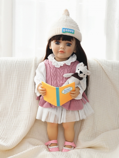 Интерактивная говорящая силиконовая кукла Реборн девочка Элина, 55 см-2