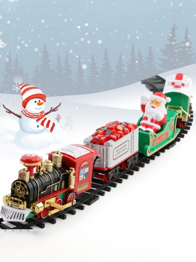 Поезд на елку Snowy Express с железной дорогой-1