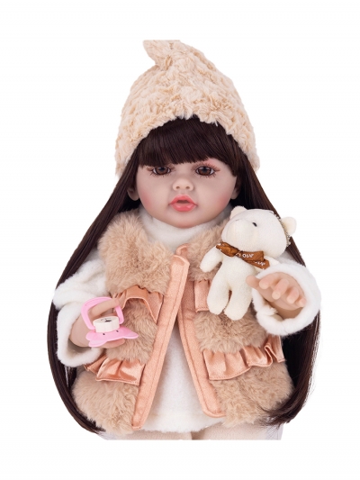 Говорящая силиконовая кукла Реборн девочка Моника, 55 см-10