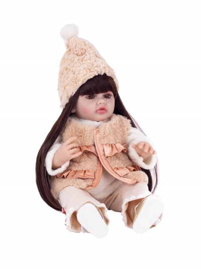 Говорящая силиконовая кукла Реборн девочка Моника, 55 см-7