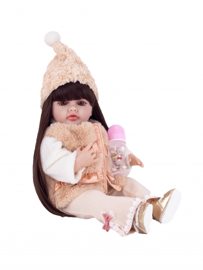 Говорящая силиконовая кукла Реборн девочка Моника, 55 см-5