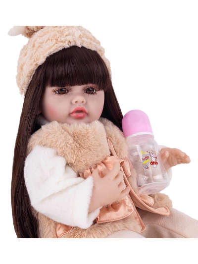 Говорящая силиконовая кукла Реборн девочка Моника, 55 см-3