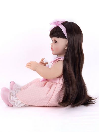 Говорящая силиконовая кукла Реборн девочка Кэтрин, 55 см-2