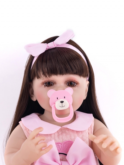 Говорящая силиконовая кукла Реборн девочка Кэтрин, 55 см-3