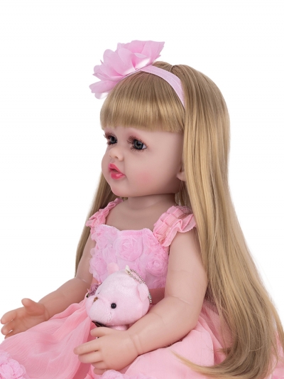 Говорящая силиконовая кукла Реборн девочка Лилиан, 55 см-1