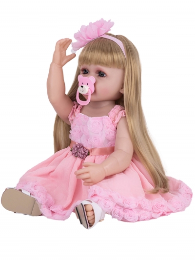 Говорящая силиконовая кукла Реборн девочка Лилиан, 55 см-2