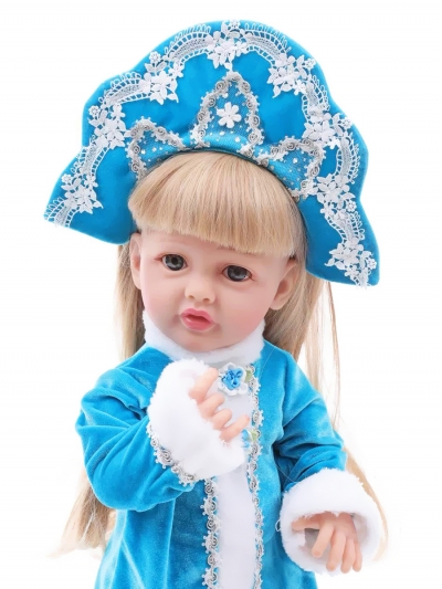 Говорящая силиконовая кукла Реборн Снегурочка, 55 см-1