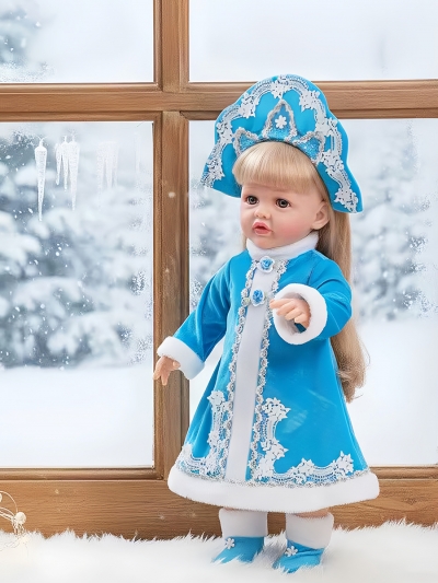 Говорящая силиконовая кукла Реборн Снегурочка, 55 см-2