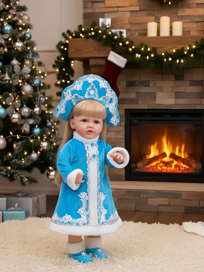 Говорящая силиконовая кукла Реборн Снегурочка, 55 см-4