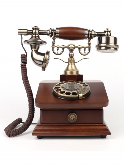 Стационарный ретро-телефон BellOne с ящиком-1