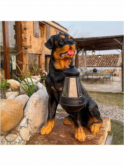 Садовая фигурка Ротвейлер Guardian Light-3