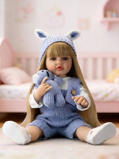 Говорящая силиконовая кукла Реборн девочка Лекси, 55 см-3