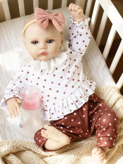 Говорящая силиконовая кукла Реборн девочка Анора, 42 см-1