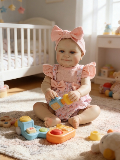 Говорящая силиконовая кукла Реборн девочка Жанна, 50 см-4