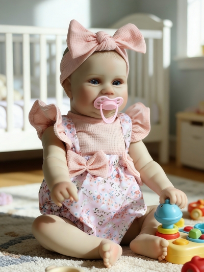 Говорящая силиконовая кукла Реборн девочка Жанна, 50 см-3