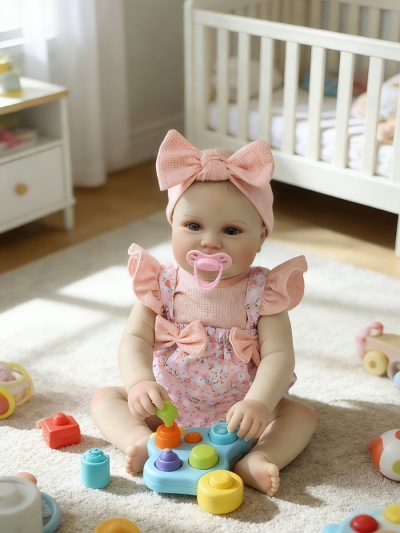 Говорящая силиконовая кукла Реборн девочка Жанна, 50 см-2