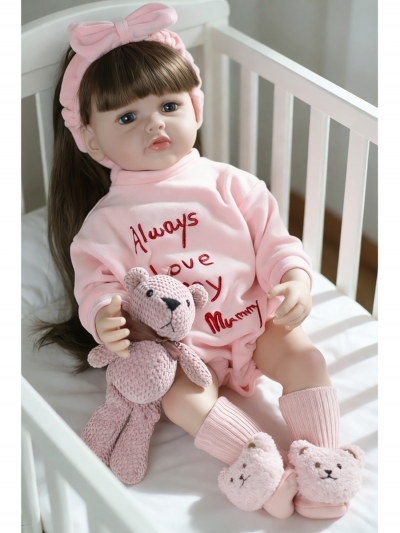 Говорящая силиконовая кукла Реборн девочка Бонни, 55 см-7