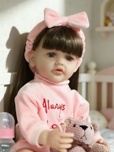Говорящая силиконовая кукла Реборн девочка Бонни, 55 см-3