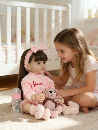 Говорящая силиконовая кукла Реборн девочка Бонни, 55 см-2