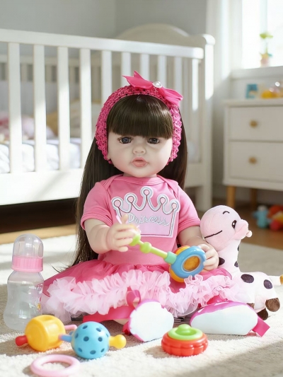 Говорящая силиконовая кукла Реборн девочка Сара, 55 см-1