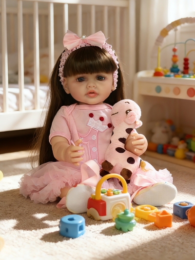 Говорящая силиконовая кукла Реборн девочка Клэр, 55 см-3