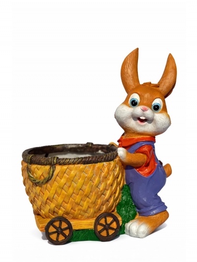 Садовая фигурка кашпо GingerRabbit-1