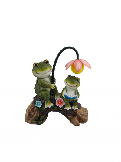 Садовая фигурка на солнечной батарее FrogletReads-5