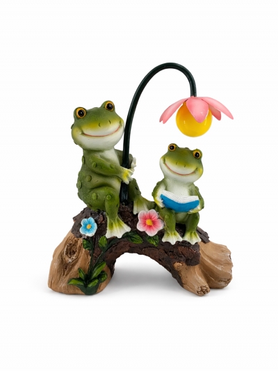 Садовая фигурка на солнечной батарее FrogletReads-1