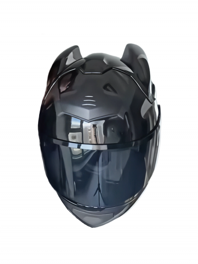 Мотошлем Dragon с драконьими ушками черный, размер M-2