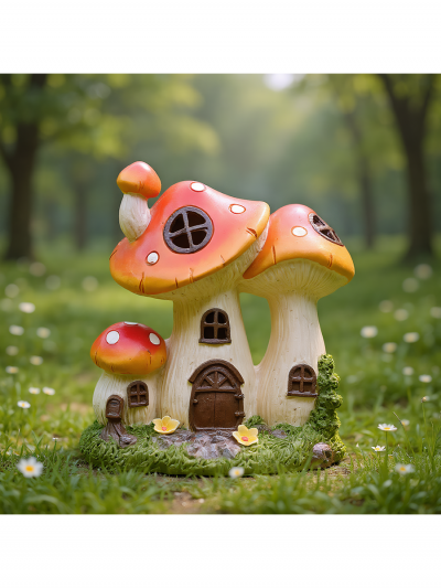 Фигурка садовая с подсветкой Mushroom Home-3