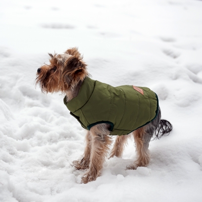 Зимняя куртка (жилетка) для выгула собак Hitvest M зеленый-3