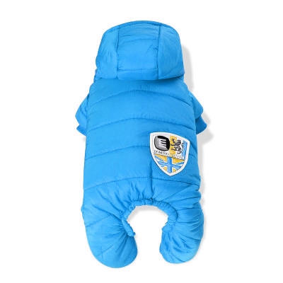 Зимний теплый комбинезон куртка для выгула собак Marvil голубой, XL-1