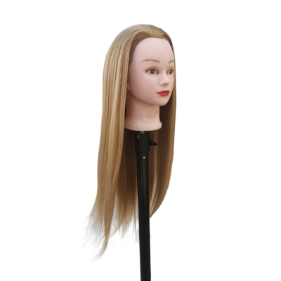 Манекен голова для причесок Braid с русыми волосами 65 см с кронштейном-2