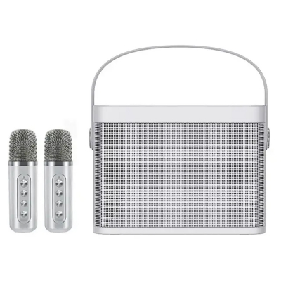 Беспроводная Bluetooth караоке система MicDrop с микрофонами, белый-1