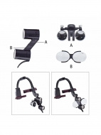 Стоматологические бинокулярные лупы 3.5x с LED-подсветкой, серебряный комплект