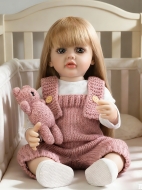 Говорящая силиконовая кукла Реборн девочка Кэролайн, 55 см