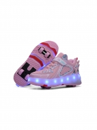 Роликовые LED-кроссовки GLYDE розовые, 34 размер