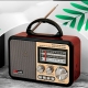 Радиоприемник ретро радио с аккумулятором Manio Red wood goldie